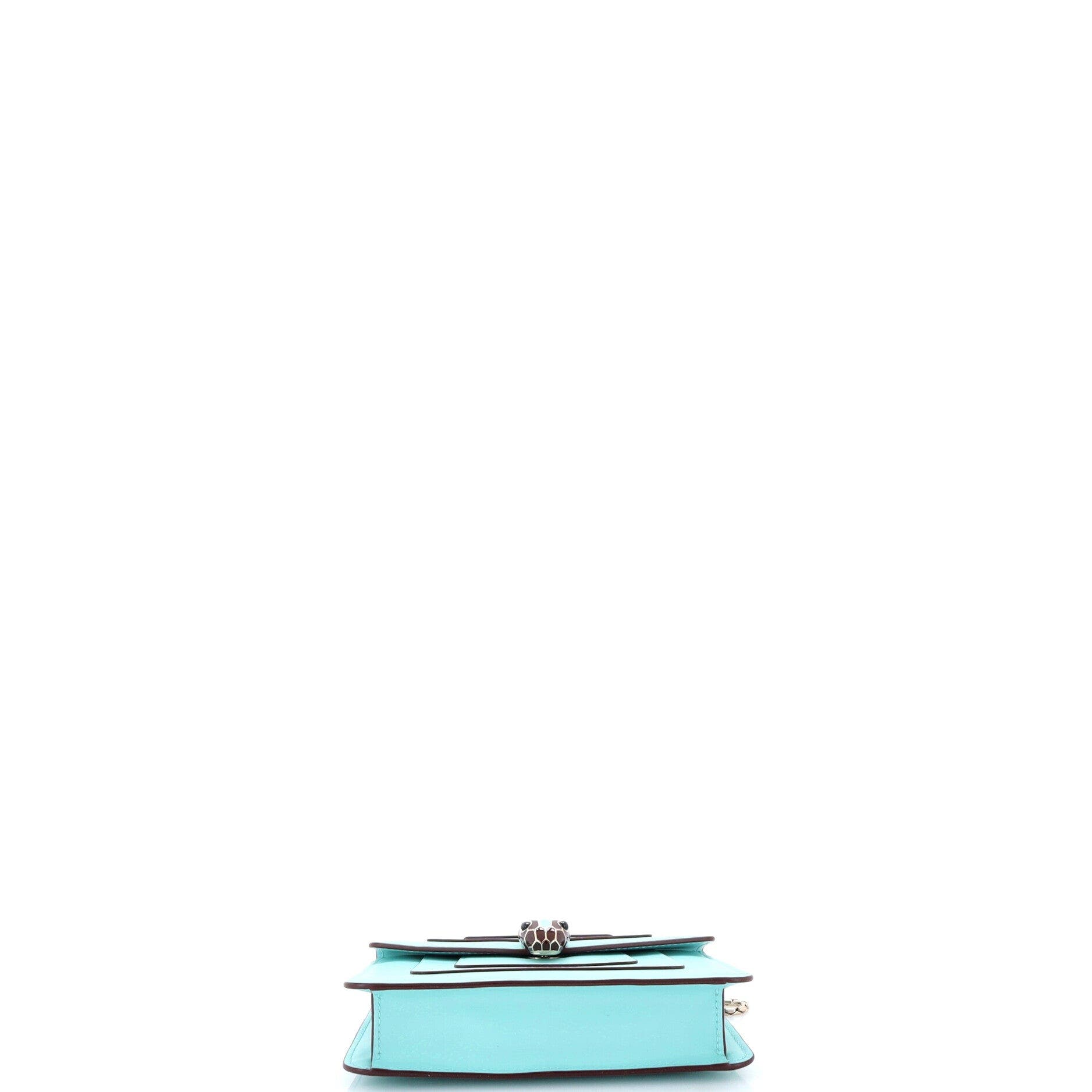 Serpenti Forever Square Shoulder Bag Leather Small, Alternate, color, Blue