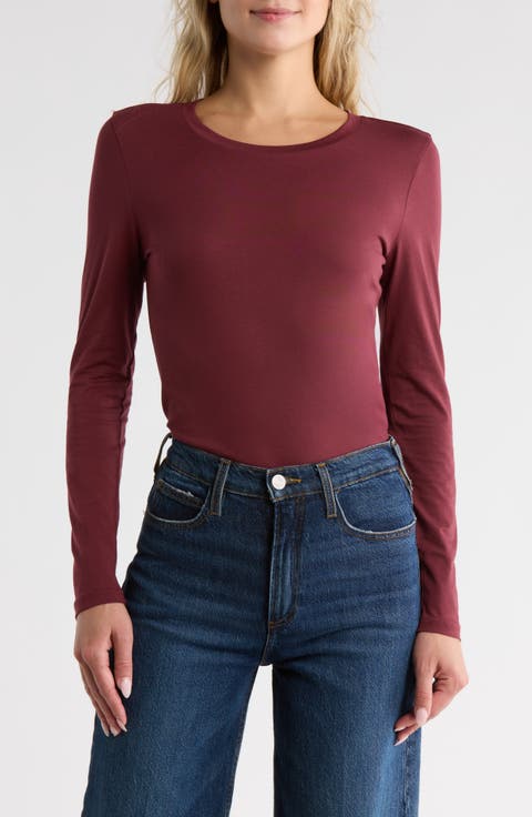 Crewneck Long Sleeve Pima Cotton T-Shirt