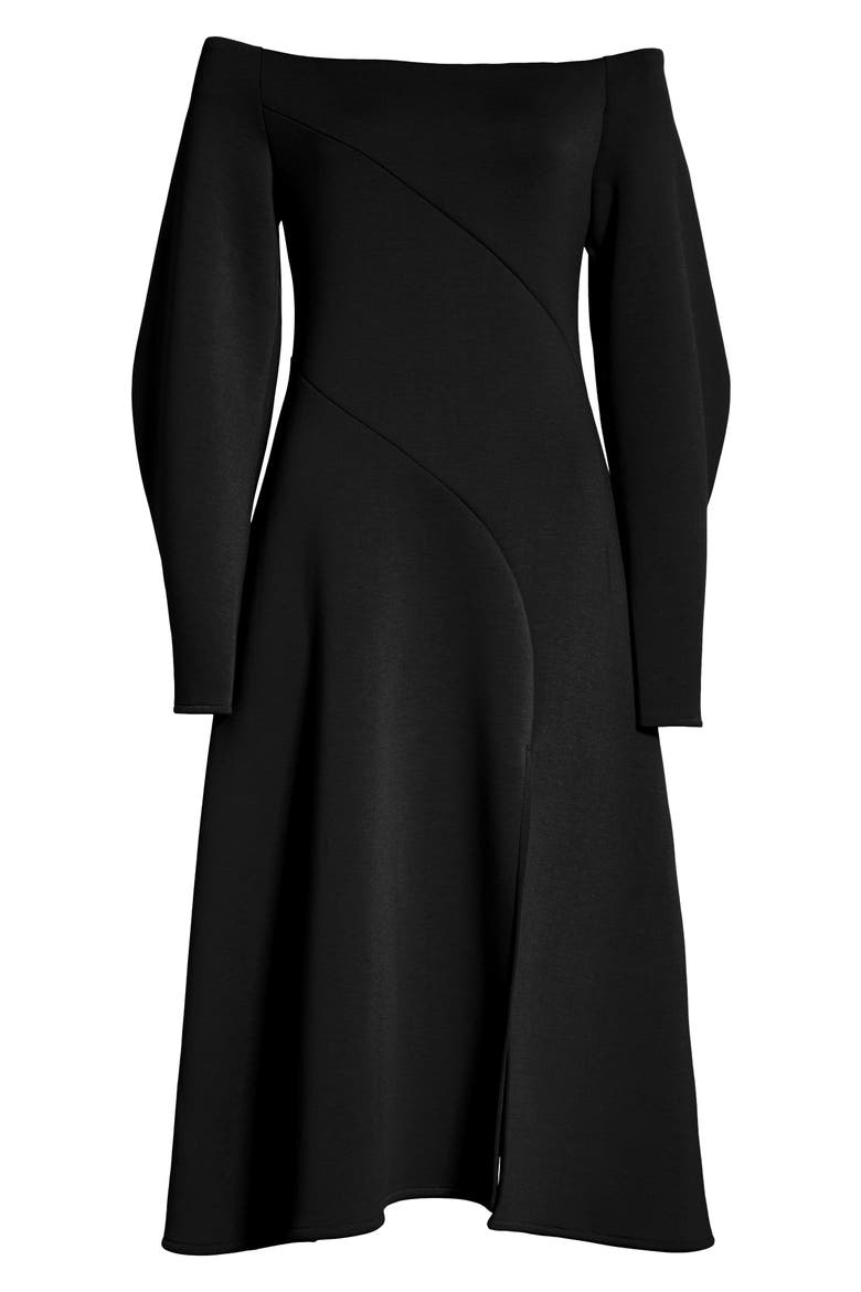 Off the Shoulder Dress, Alternate, color, BLACK