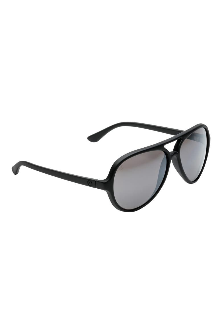 Elsinore 55mm Polarized Aviator Sunglasses, Alternate, color, MATTE BLACK/ SILVER