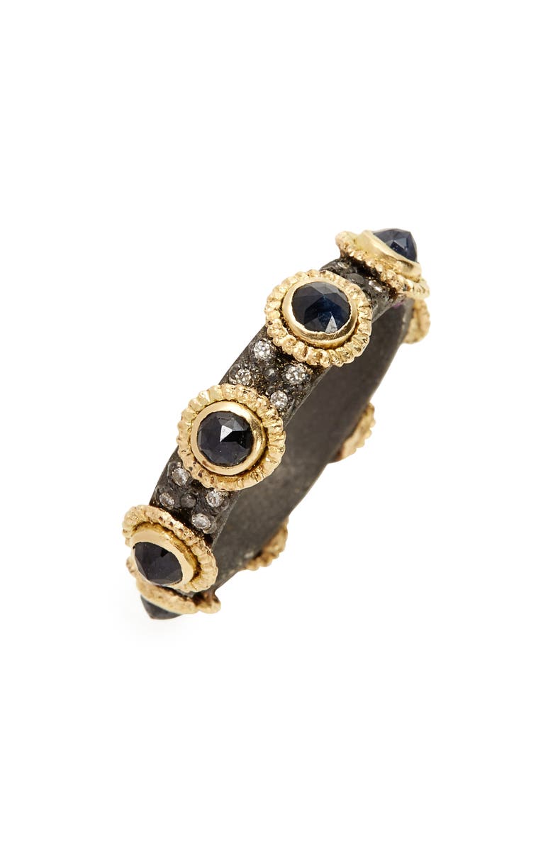 Armenta Old World Sapphire & Diamond Stacking Ring, Main, color, 
