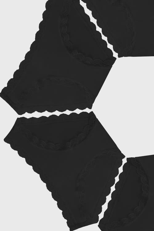 Stripe & Stare Original Knicker Four Pack In Black