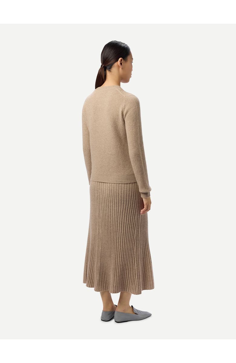 Gobi Cashmere Calf-Length Cashmere Knit Skirt, Alternate, color, Warm Grey