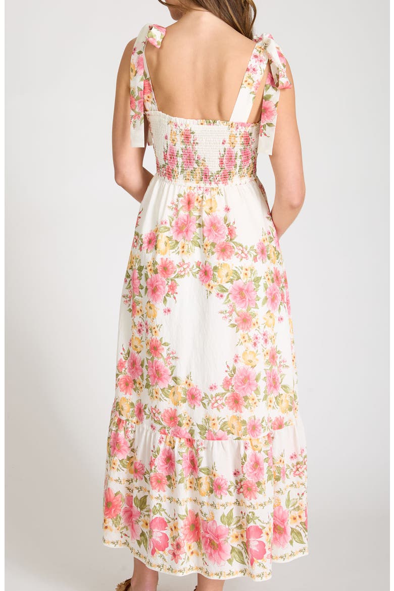 Floral Midi Dress, Alternate, color, RED MULTI
