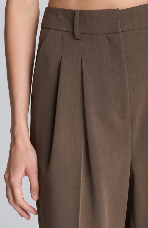 Kenneth Cole Double Pleat High Waist Wide Leg Pants In Brown