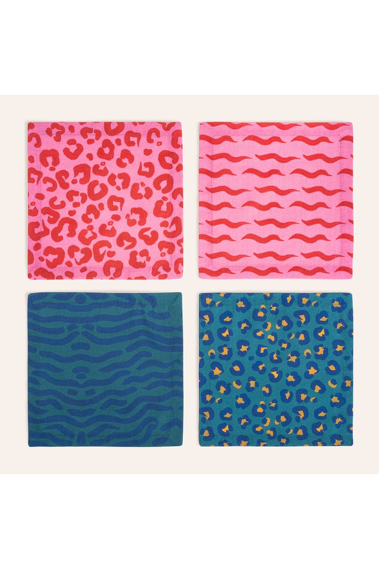 Nilufer's 4-pcs Digital Printed 100% Cotton Table Line, Main, color, Multicolor