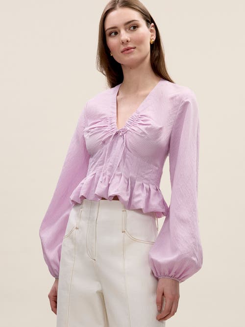 Rebecca Taylor Allegra Stripe Blouse In Wisteria