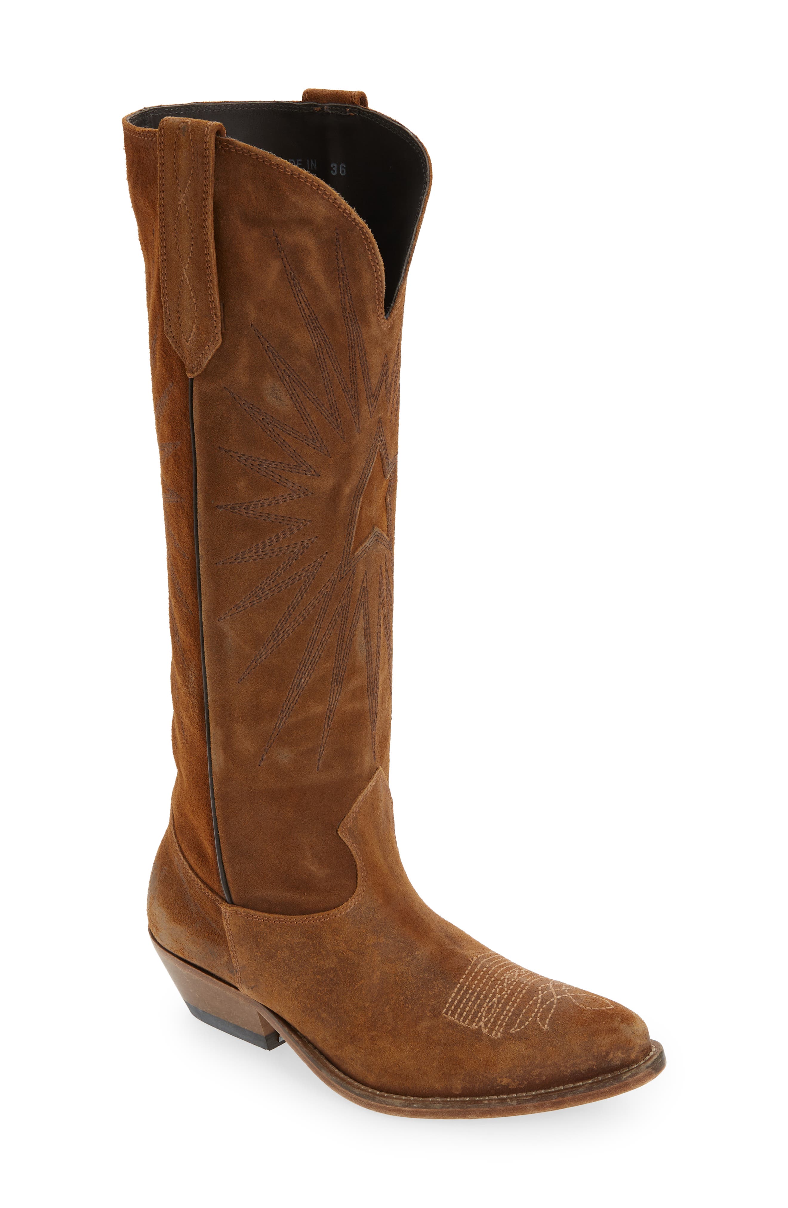 Golden Goose Wish Star Western Suede Tall Boot, Main, color, 