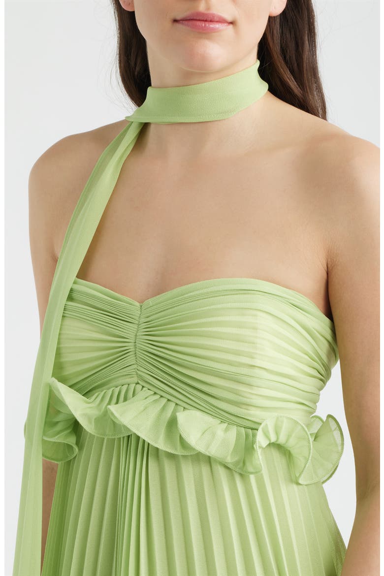 Diana Strapless Chiffon Dress, Alternate, color, LIME