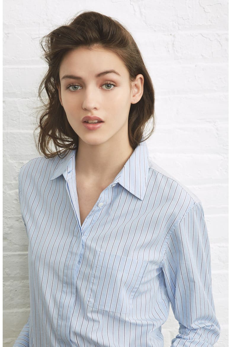 'Morisson' Stripe Cotton Shirt, Alternate, color, FRENCH BLUE