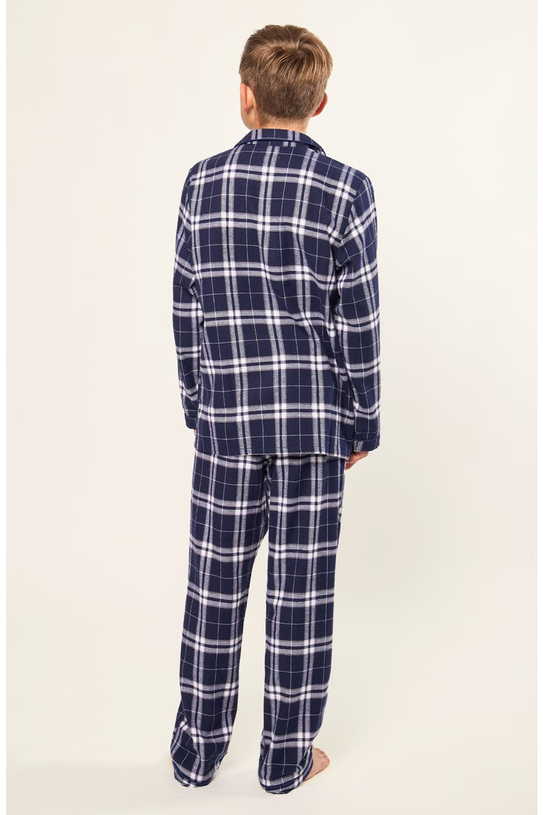 Kids' Plaid Two-Piece Pajamas, Alternate, color, NAVY