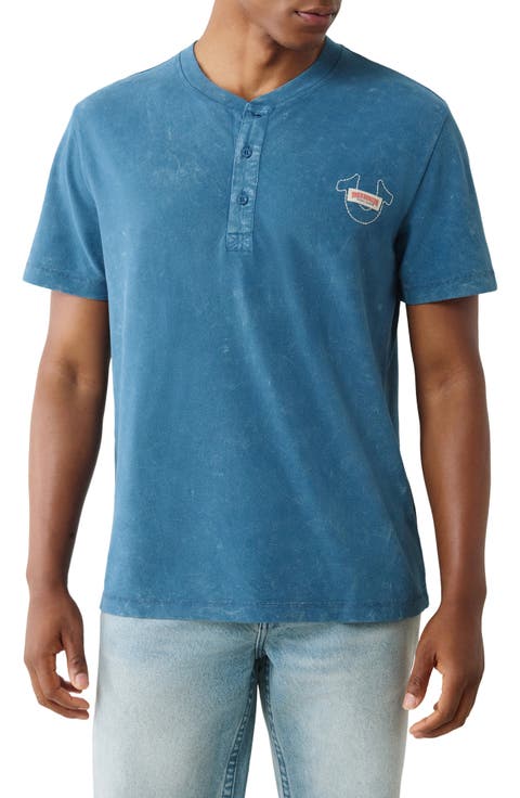 Stonewashed Piqué Henley