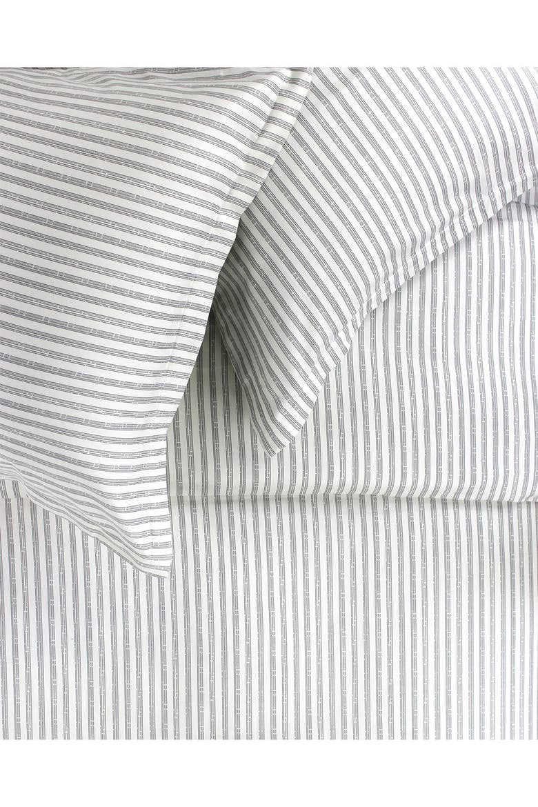 Stripe 400 Thread Count Cotton Duvet Set, Alternate, color, GREY