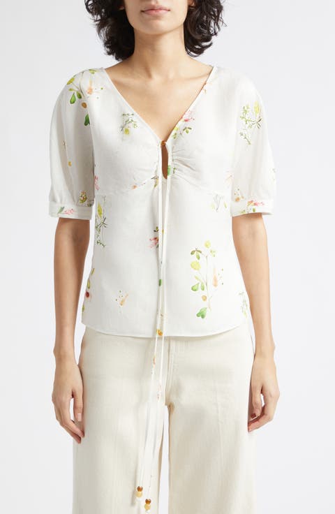 Quinny Floral Linen Blend Top