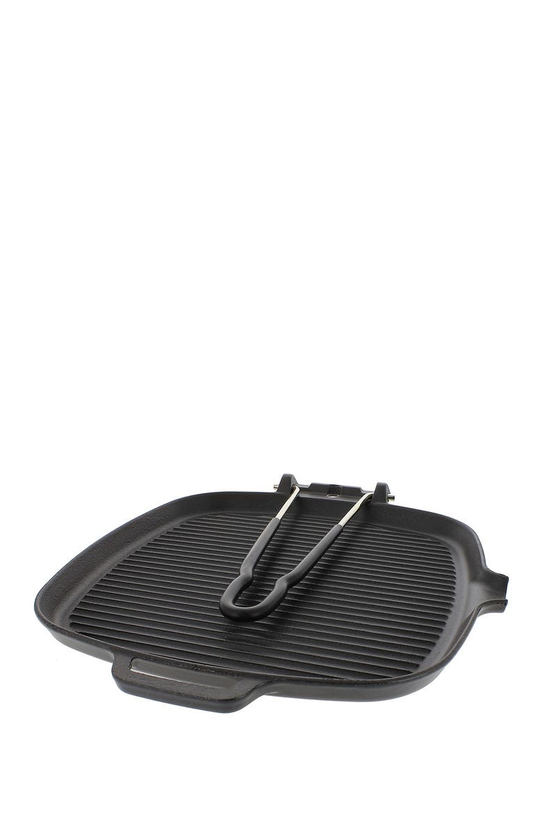 9" Square French Cast Iron Grill, Alternate, color, BLACK