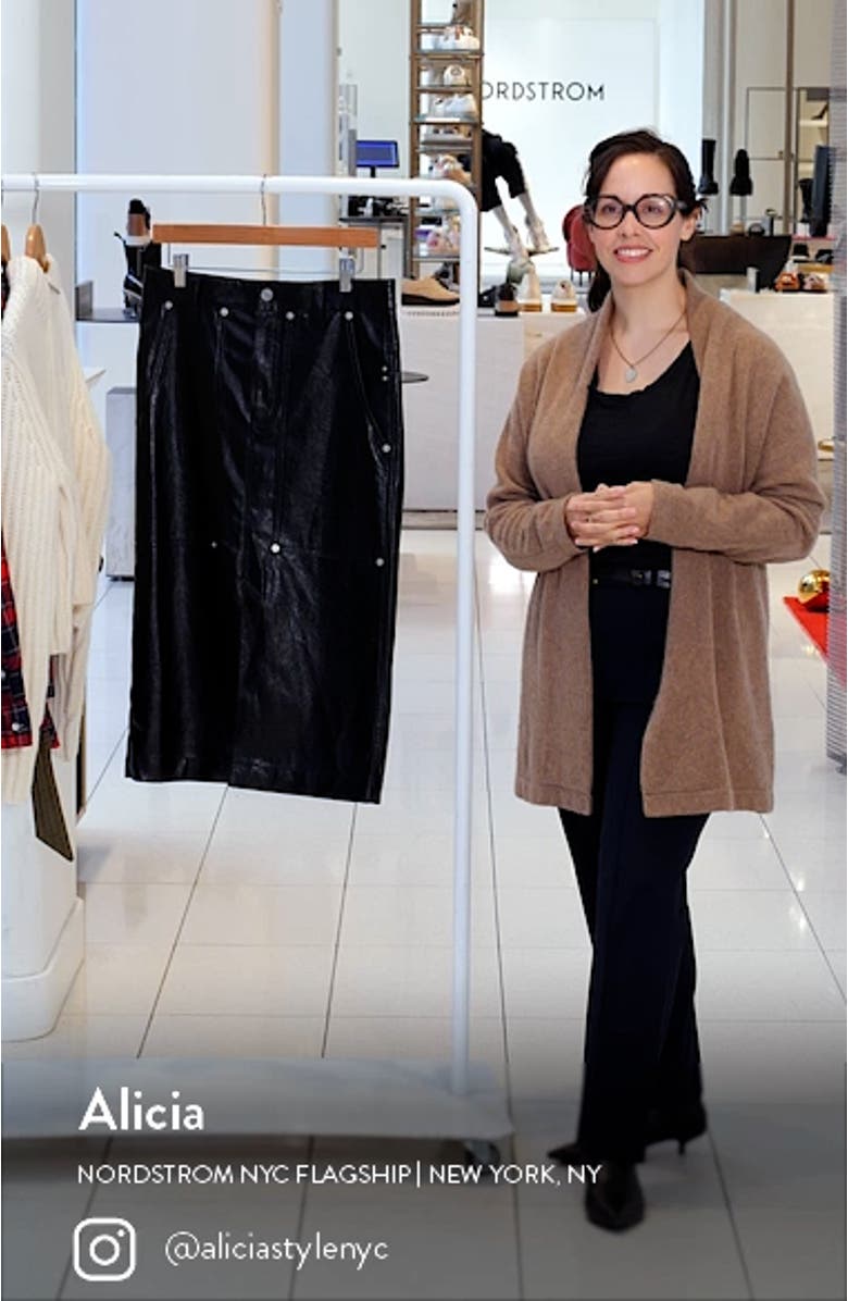 Angele Faux Leather Midi Skirt, sales video thumbnail