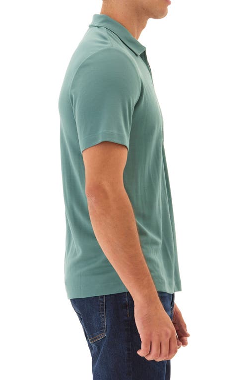 Threads 4 Thought Erick Solid Peached Piqué Zip Polo In Watercress
