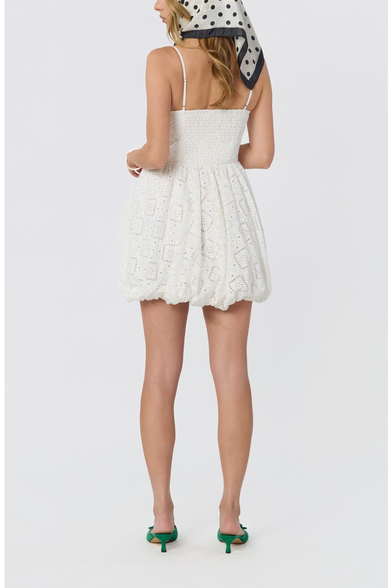 Aislinn Eyelet Bubble Hem Minidress, Alternate, color, WHITE
