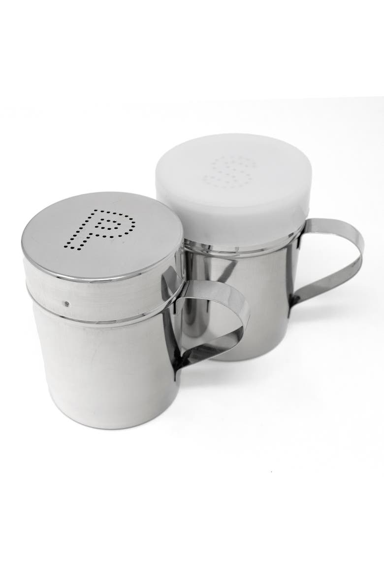 Stainless Steel Salt and Pepper Shaker Set with Covers, Alternate, color, Silver