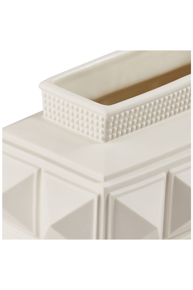 Charade Studded Low Vase, Alternate, color, White