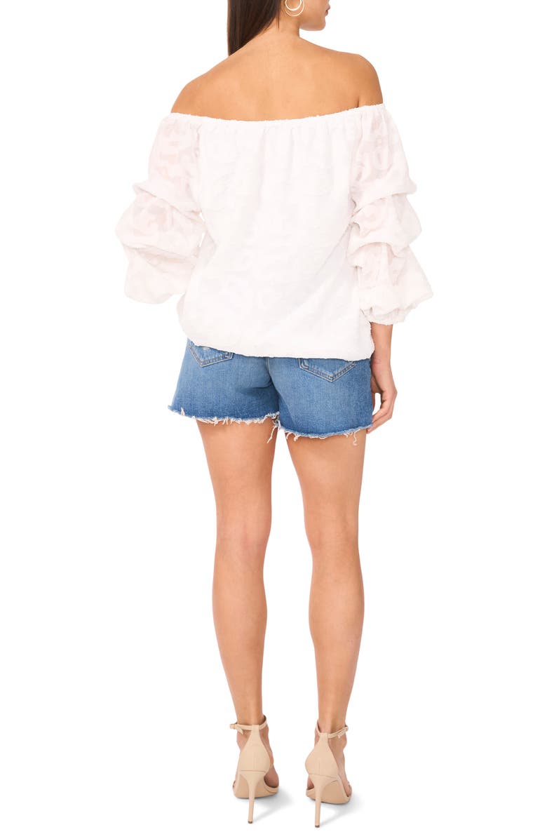 Vince Camuto Jacquard Off the Shoulder Bubble Sleeve Top, Alternate, color,