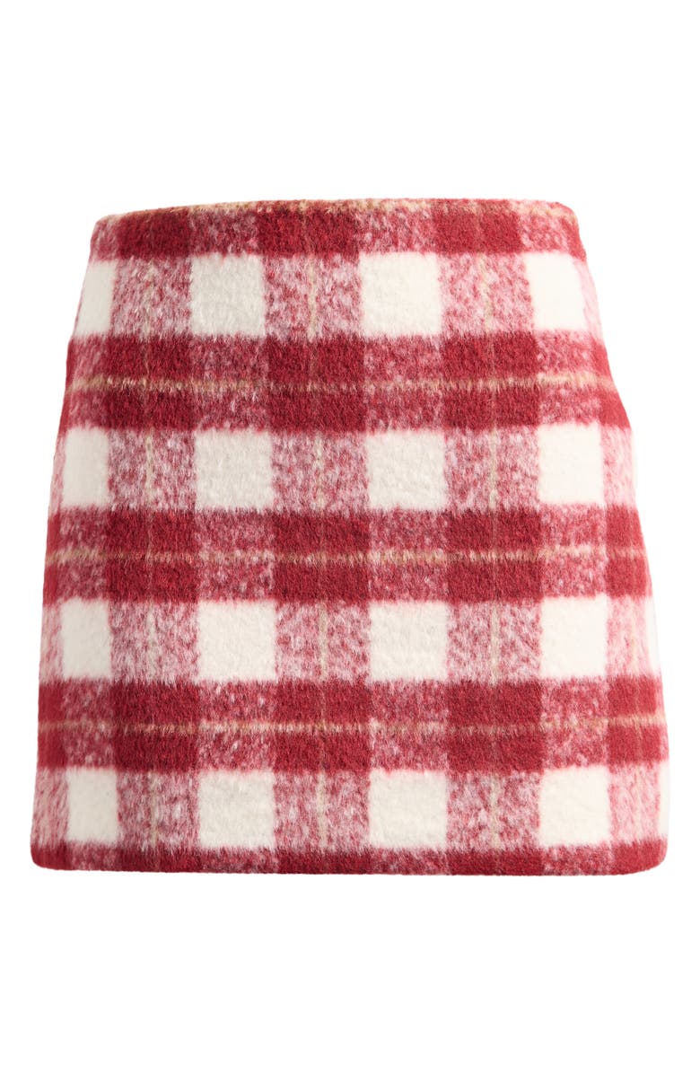 All in Favor Plaid Miniskirt, Alternate, color, Burgundy Plaid