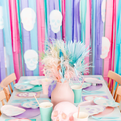 Jollity & Co . Pastel Skull Large Napkins In Multi