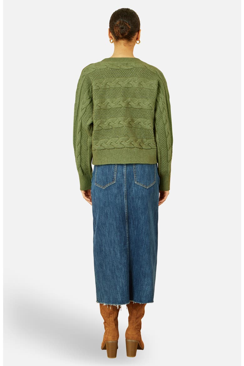 Cable Knit Relaxed Fit Jumper, Alternate, color, Green