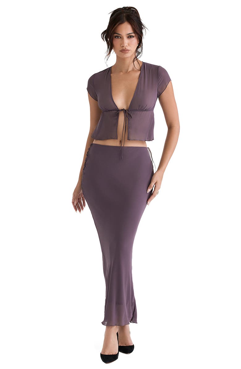 HOUSE OF CB Dyana Bias Cut Maxi Skirt, Alternate, color, Dark Mauve