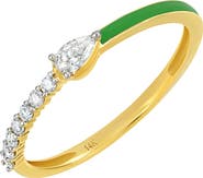 Carrière Jewelry Diamond & Green Enamel Ring - 0.23ct. (Nordstrom Exclusive)
