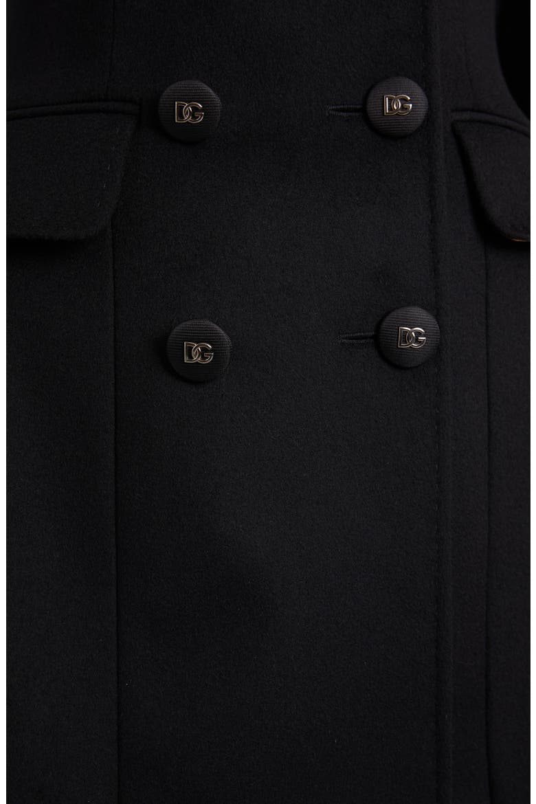 Double Breasted Virgin Wool & Cashmere Jacket, Alternate, color, BLACK