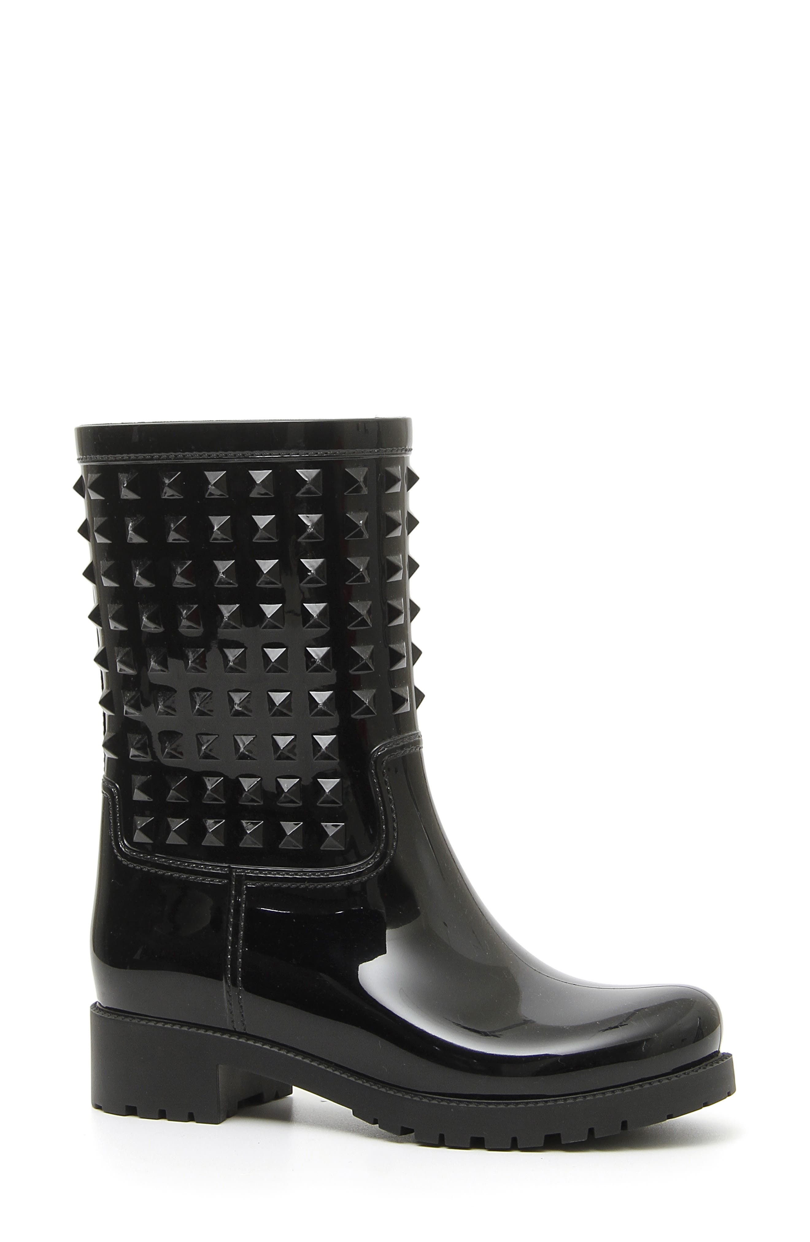 Valentino Garavani Rockstud Waterproof Rain Boot, Main, color, 