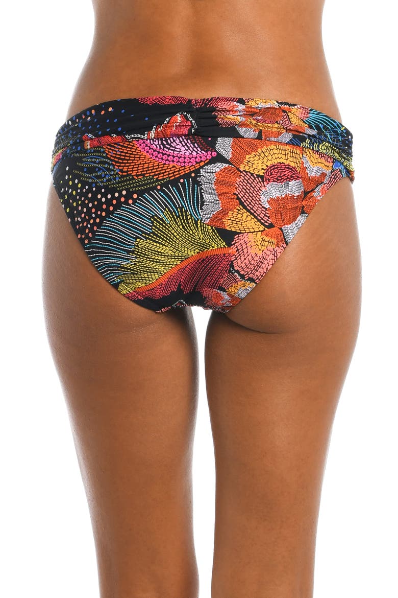 Sunlit Shirred Bikini Bottoms, Alternate, color, PINK MULTI