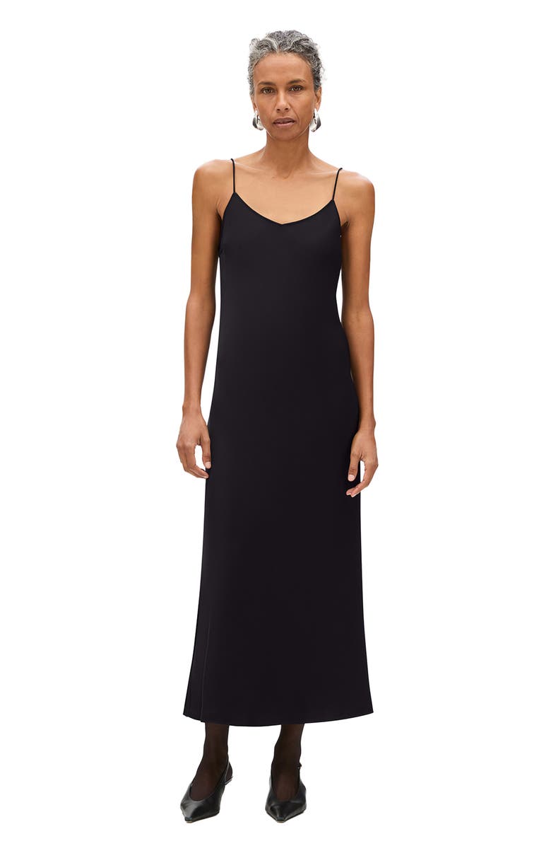 Another Tomorrow Satin Gown, Main, color, Black