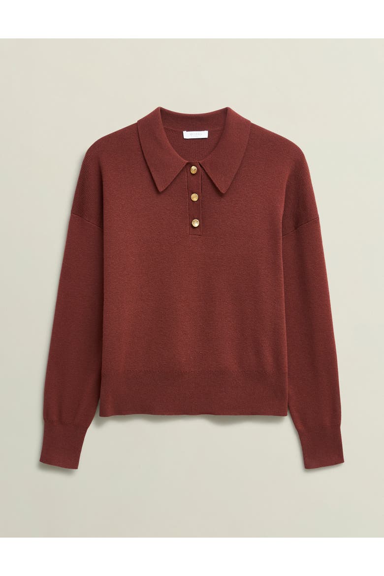 Connie Polo Sweater, Alternate, color, Cinnamon Brown