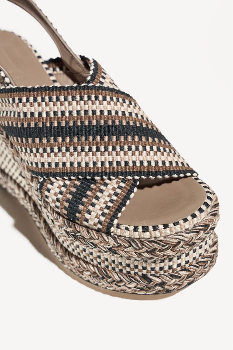 Pia Handwoven Platform Sandal with Adjustable Ankle Strap, Alternate, color, Sand