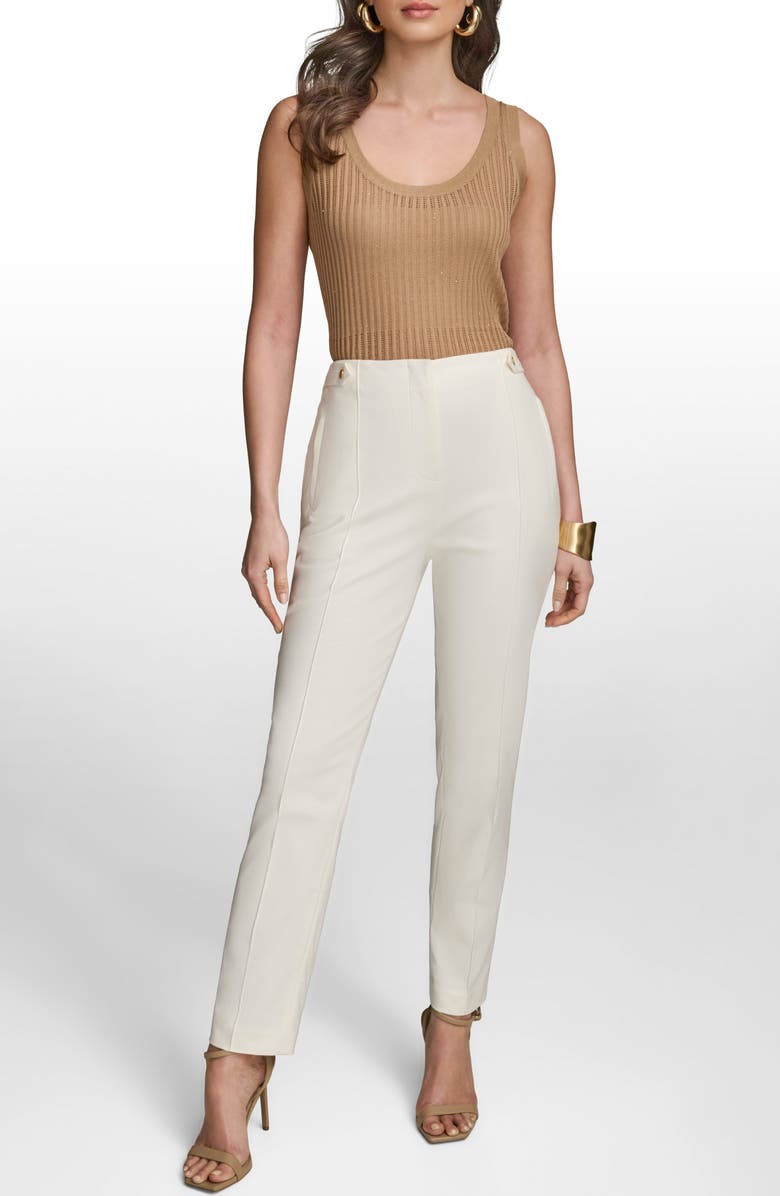 Donna Karan New York Tab Straight Leg Pants, Alternate, color, Cream