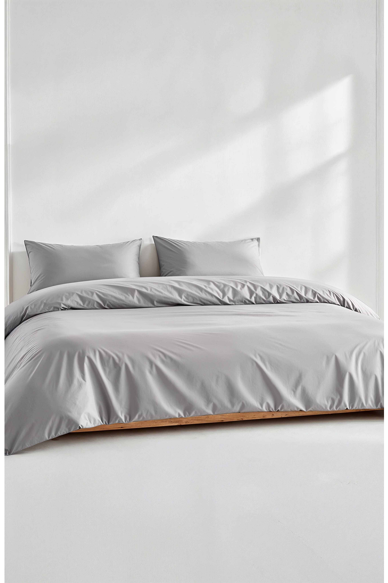Luxe Australian Sateen Duvet Cover, Alternate, color, Pebble Gray