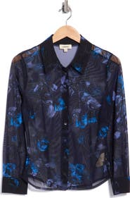 L'AGENCE Indiana Fitted Mesh Shirt