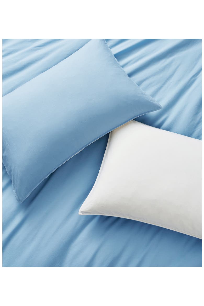 Reversible Vintage Washed Cotton Duvet & Sham Set, Alternate, color, BLUE/ IVORY