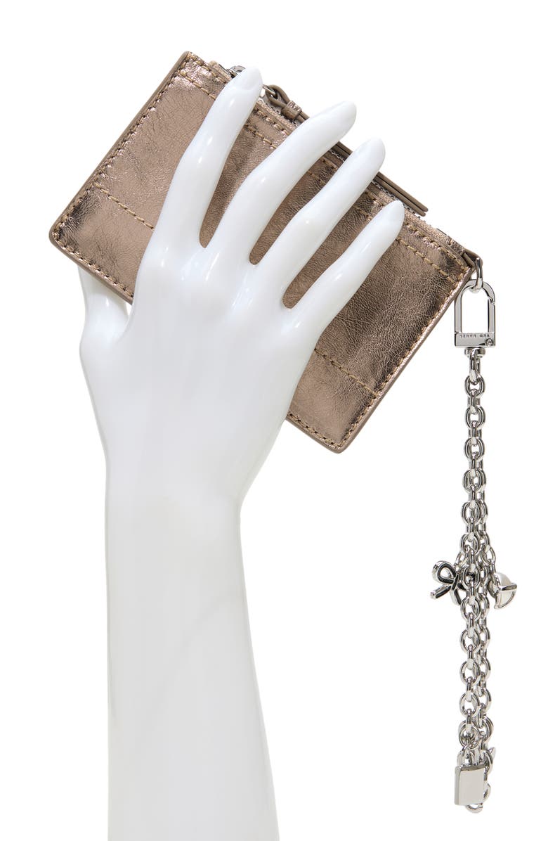 Ted Baker London Sutton Charm Leather Card Case, Alternate, color, Bronze