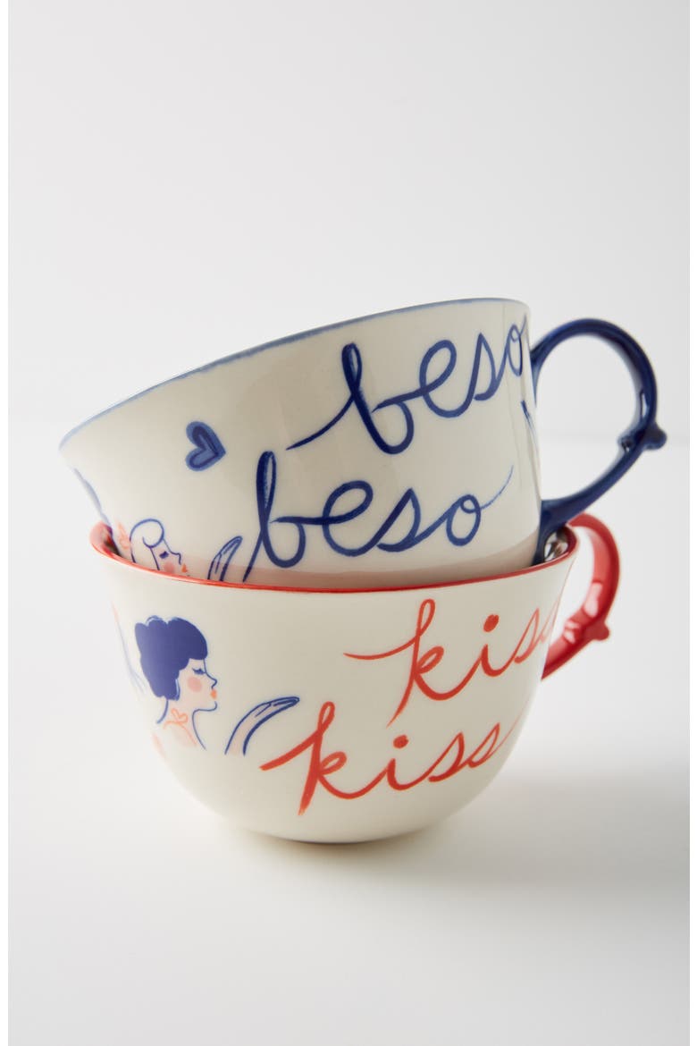 Anthropologie Libby VanderPloeg Set of 2 Mugs, Alternate, color, BLUE COMBO