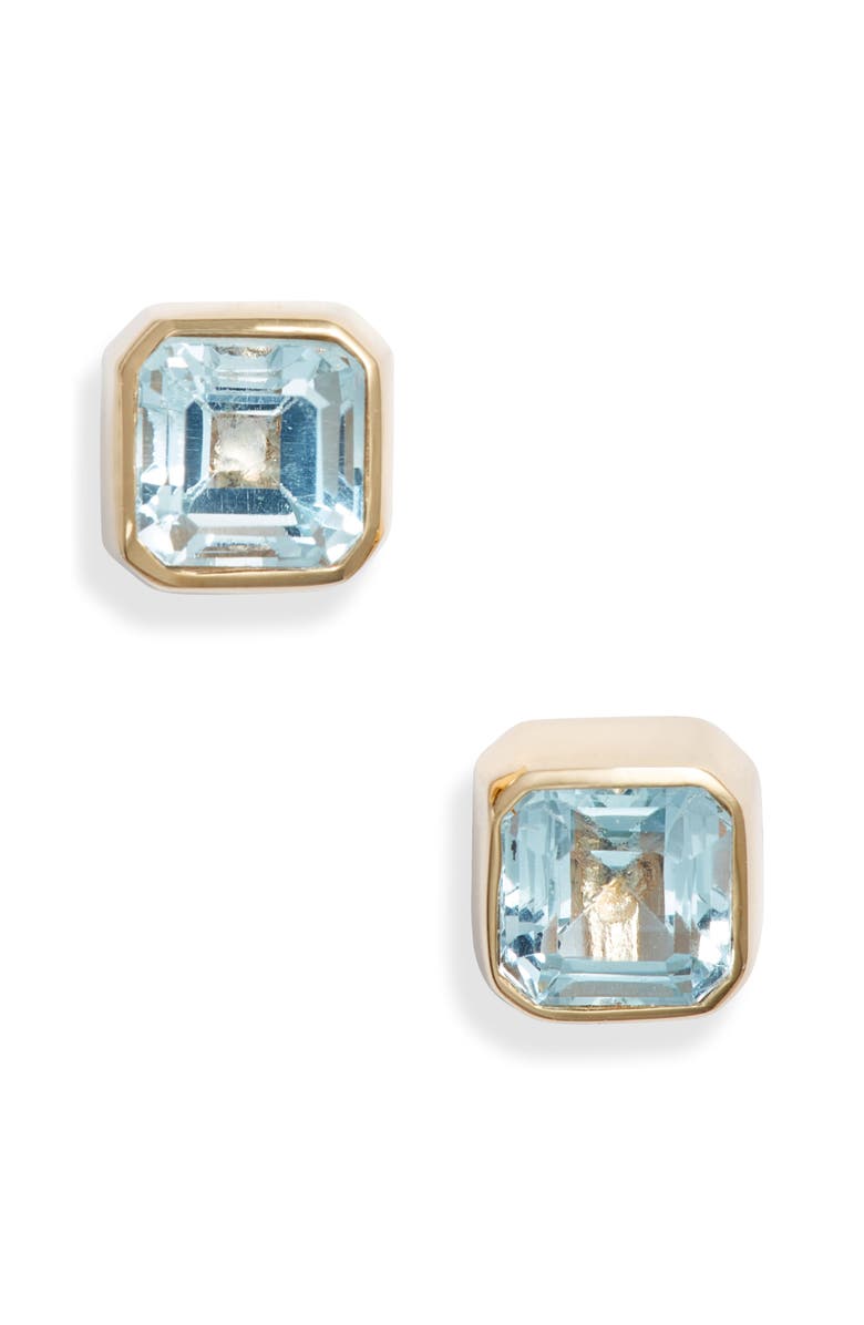 Anzie Cleo Jaeda Square Stud Earrings, Main, color, Blue