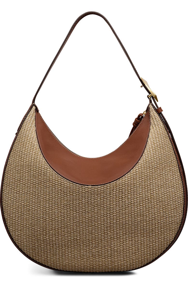 Radley Bliss Crescent - Basket Large Ziptop Shoulder Bag, Alternate, color, Cognac