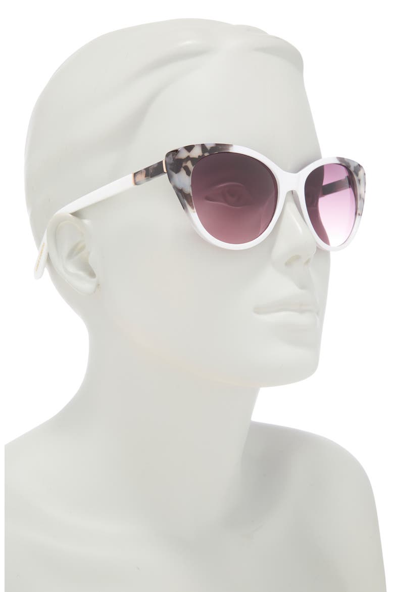 53mm Cat Eye Sunglasses, Alternate, color, WHITE OATMEAL