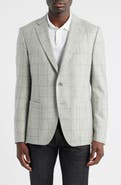 BOSS Hutson Slim Fit Windowpane Wool Blend Sport Coat