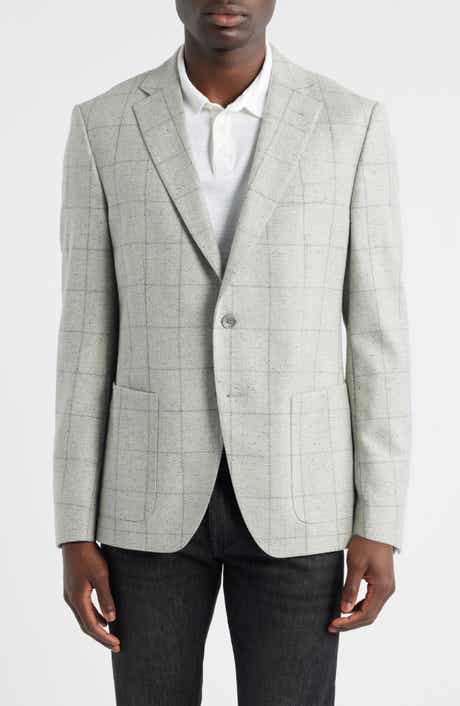 Hutson Slim Fit Windowpane Wool Blend Sport Coat