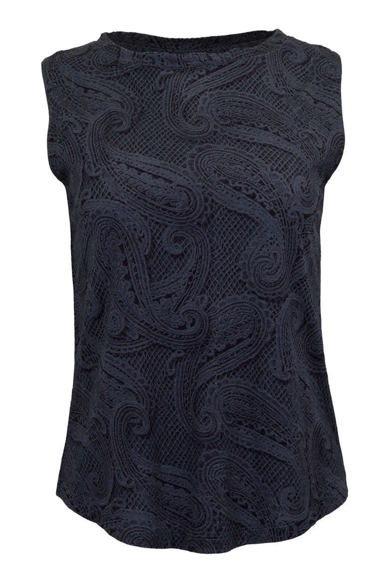Crochet Womens Muscle Tank, Alternate, color, CROCHET CAVIAR