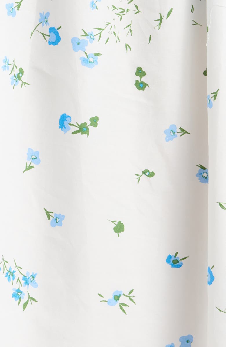 SUGARLIPS Floral Ruffle Flutter Sleeve Cotton Midi Dress, Alternate, color, White Blue Green