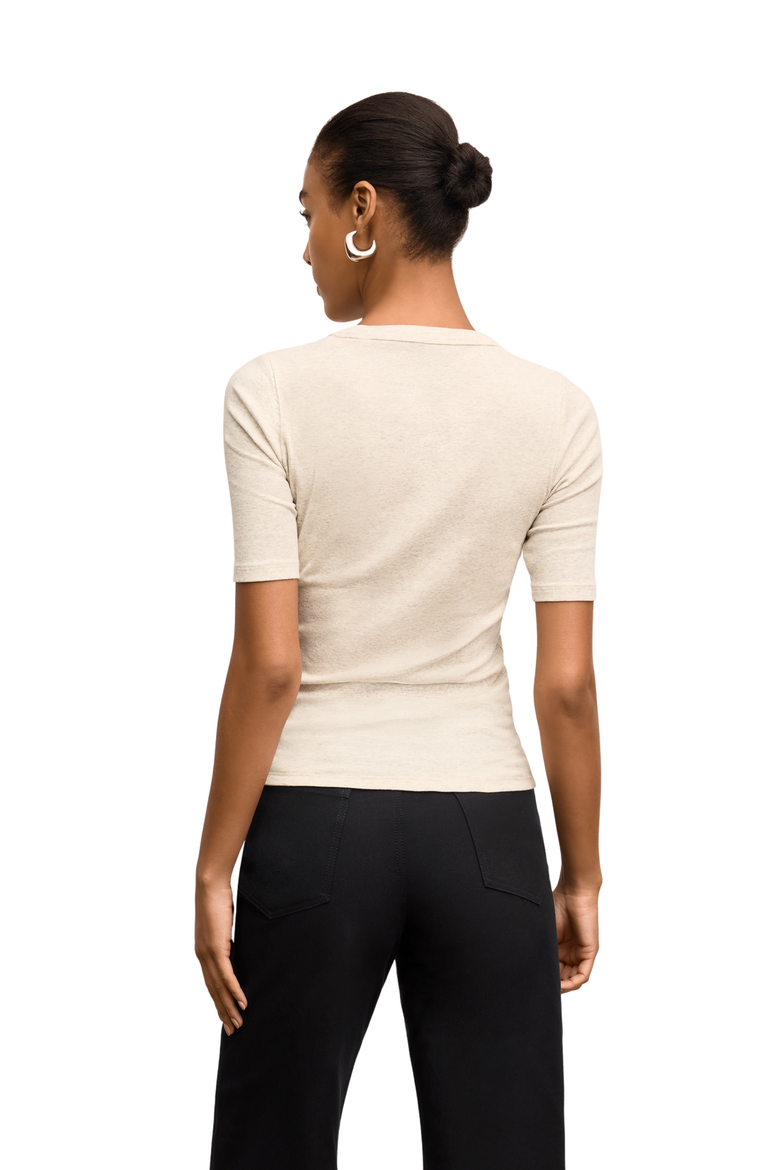 Chana Fitted T-Shirt, Alternate, color, Beige Melange
